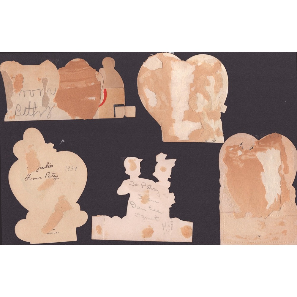 Vintage 1930s Die Cut Valentine Cards Lot of 5 Children Hearts 1935-39 Ephemera - Picture 2 of 2